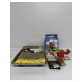 Drywall Joint Tape, Paint Brushes, Paint Can Lid