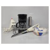 Coffee Maker, Hand Mixer, Electric Knife, Filters