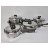 Stainless Steel Pans W/Lids (5)