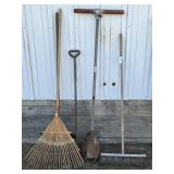 Push Broom, Ice Pick, Rakes(2)