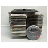 Music CDs (60) In Black CD Holder, Sony CD Walkman