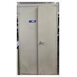Beige Metal Storage Cabinet 4 Shelves