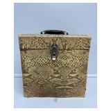 Vintage Snakeskin Record Storage Box with Vinyl