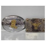 Cowboy Boots Belt Buckle, Longhorn Belt Buckle