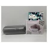 Massage Pillow, Lens Wipes, Flannel Fleece Blanket