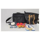 Laptop Bag, Swim Goggles, Water Shoes, Flip