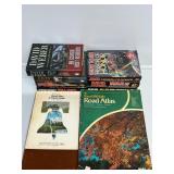 Fiction Novels (7) and Road Atlas (6)