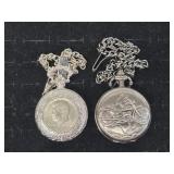 Motorcycle Pocket Watch, Kennedy Half Dollar