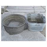 2 Galvanized Tubs