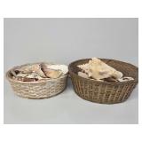 Wicker Baskets With Seashells All Sizes