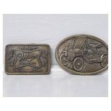 Miller Brass Belt Buckle, Avon Vintage Model Car