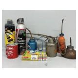Vintage Metal and Plastic Oil Cans (5) Spark
