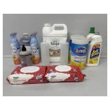 Plastic Milk Crate With Cleaning Products