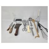 Meat Cleaver, Meatballer, Pastry Blender& Utensils