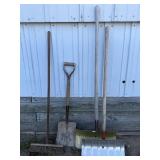 Snow Shovels (2) Metal Shovel, Push Broom