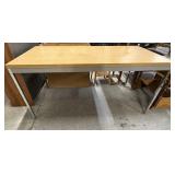 Wood Top Table W/ Metal Legs