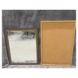 Rectangular Wall Mirror & Cork Board