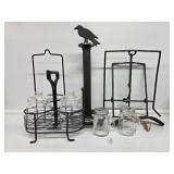 Crow Paper Towel Holder, Recipe Book Holder,