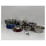 Various Sized Dog Bowls (12) S Biner Clips (1)