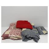 Quilted Patchwork Bedding (2) Shams (2) Red