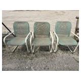 Outdoor Patio Chairs White Metal Frame (3)