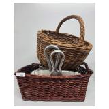 Wicker Baskets, Metal Dust Pans,