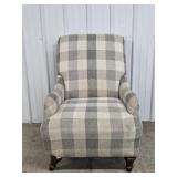 Grey Plaid Arm Chair