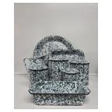 Green and White Enamel Coated Dishes: