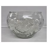 Glass Rose Punch Bowl with Glasses