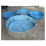 (3) Kiddie Pools 2 Blue plastic 1 self supported