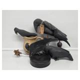 Crow Crock, Plush Crows(2), Wooden Crow