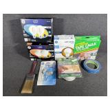 Assorted Light Bulbs, Carpet Tape, Tape Caulk,