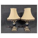 Blue and Silver Toned Table Lamps(2)