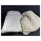 White Quilted Blankets (2) Brown Bath Towel,