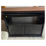 Small Black Entertainment Stand, Swivel top