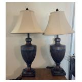 Brown Ceramic Table Lamps(2)