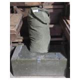 Military Wooden Chest, Military Canvas Bag