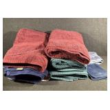 Blue, Pink, Green, Maroon Colored Bath Towels