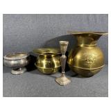 Vintage Brass Spittoon with Embossed Pony