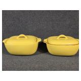 W.M.G Yellow Stoneware Cassarole Dishes(2)