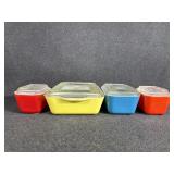 Pyrex Refrigerator Dishes Primary Color Series (4)