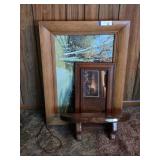 Small Mirror, Wooden Wall Shelf, Lightup Road