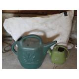2 Plastic Watering Cans, Seeding Bag