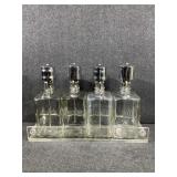 Etched Liquor Dispensers W/Palm Action Pump