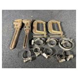 C-Clamps (2) Hose Clamps (11)  Monkey Wrenchï¿½s (2)