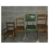 2 Kids Chairs, Wooden Chair, Green Chair