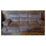 Brown Upholstered Couch with Reclining Ends