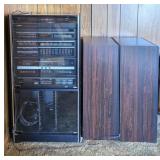 Stereo System with Cabinet and Speakers(2)