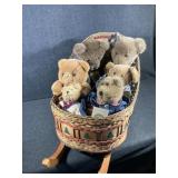 Wicker Sleigh, Boyds Bears (6)