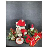 Teddy Bear, Stocking, Candle Holder, Greenry,